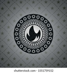 fire icon inside black badge