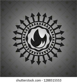 fire icon inside black emblem