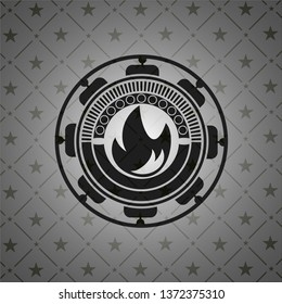 fire icon inside black emblem