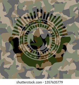 fire icon inside camouflage texture