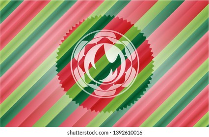 fire icon inside christmas emblem.