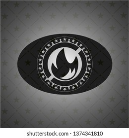 fire icon inside dark badge or emblem