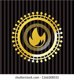 fire icon inside gold shiny emblem