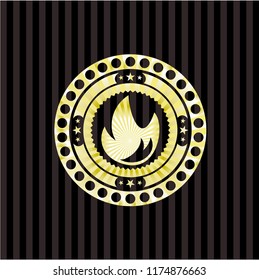 fire icon inside golden badge