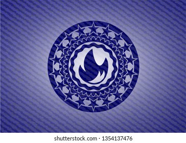 fire icon inside jean background