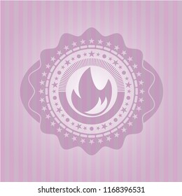 fire icon inside pink emblem