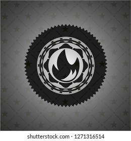 fire icon inside retro style black emblem