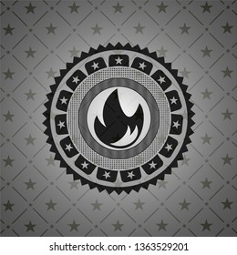 fire icon inside retro style black emblem