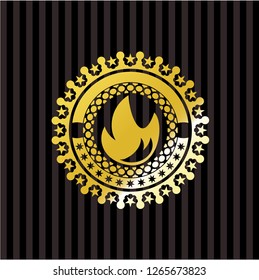 fire icon inside shiny emblem