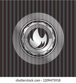 fire icon inside silvery shiny badge