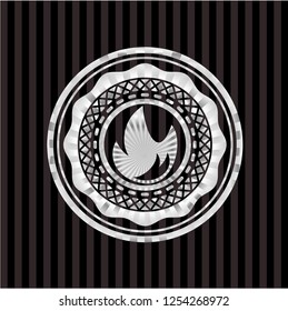 fire icon inside silvery shiny badge