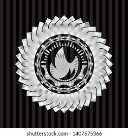fire icon inside silvery shiny emblem