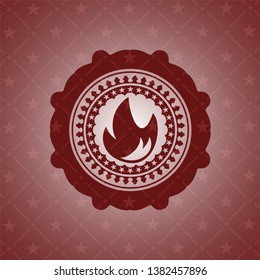 fire icon inside vintage red emblem