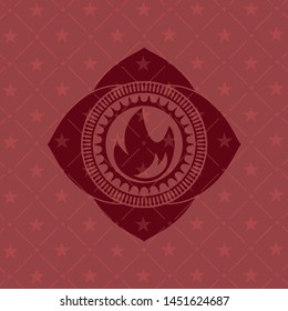 fire icon inside vintage red emblem