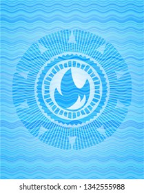 fire icon inside water representation badge background.