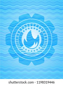 fire icon inside water wave emblem.