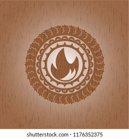 fire icon inside wood signboards