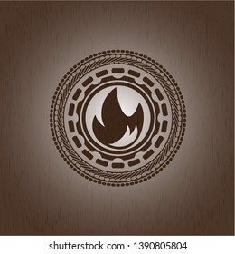 fire icon inside wooden signboards