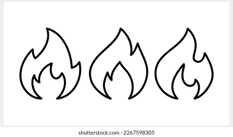 Fire icon isolated. Engraving clipart Sketch vector stock illustration. EPS 10