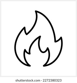 Fire icon isolated. Engraving clipart Sketch vector stock illustration. EPS 10