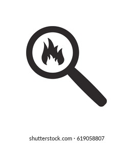 Fire  icon, isolated. Flat  design.