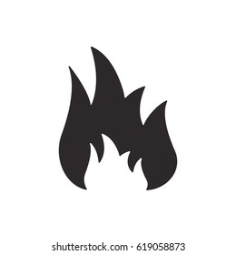 Fire  icon, isolated. Flat  design.