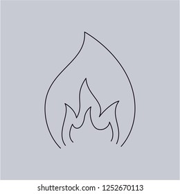 Fire icon isolated on grey background.Premium symbol for website design, mobile application, logo, ui.Vector illustration. Eps10