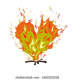 Fire icon isolated on white background. Vector illustration