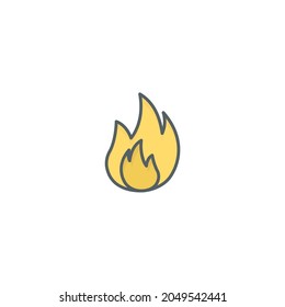 Fire Icon Isolated On White Background