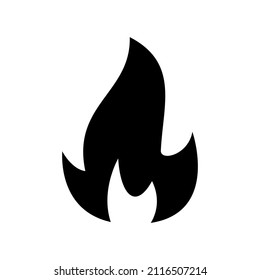 Icono de fuego aislado en fondo blanco