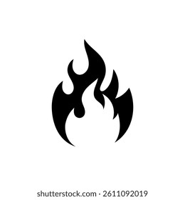 Fire icon isolated on white background.
