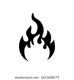 Fire icon isolated on white background.