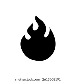 Fire icon isolated on white background.