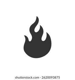 Feuersymbol einzeln auf weißem Hintergrund.