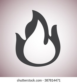 Fire Icon Isolated on White Background 