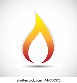 Fire icon isolated on white background. Vector art.