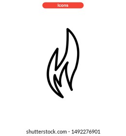 fire icon isolated sign symbol vector illustration - high quality black style vector icons
