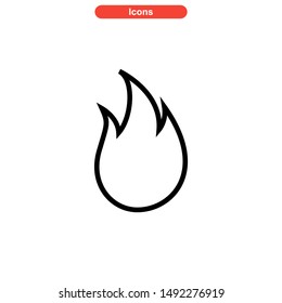 fire icon isolated sign symbol vector illustration - high quality black style vector icons
