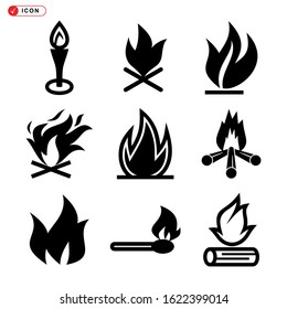 fire icon isolated sign symbol vector illustration - Collection of high quality black style vector icons
