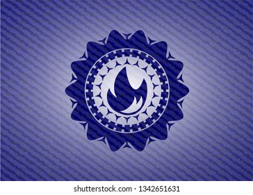 fire icon with jean texture
