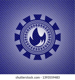 fire icon with jean texture