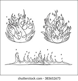 Fire icon Line art