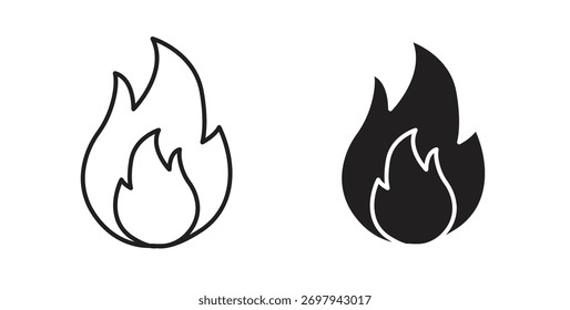Fire icon line. eps 10 vector illustration