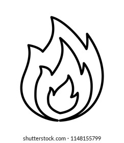 Fire icon line vector illustration isolated on white background