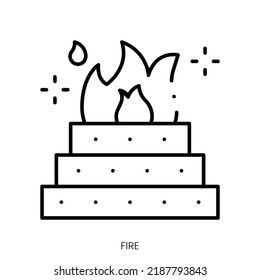 fire icon. Linear style sign isolated on white background. Vector illustration