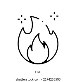 fire icon. Linear style sign isolated on white background. Vector illustration