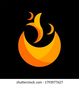 
Fire icon, fire logo, Black Background