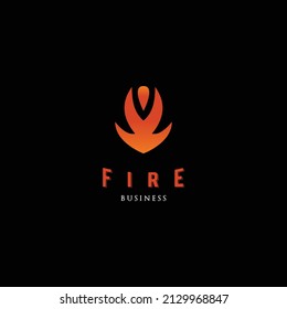 Fire icon logo design inspiration