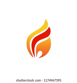 fire icon logo design vector template