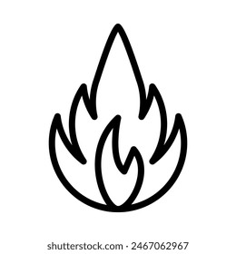 fire icon or logo illustration outline black style